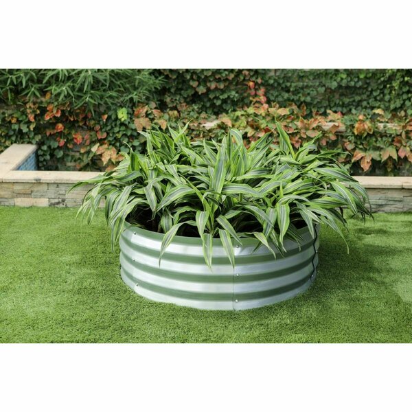 Grilltown LuxenHome 36in Galvanized Round Raised Garden Bed GR3278879